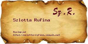 Szlotta Rufina névjegykártya